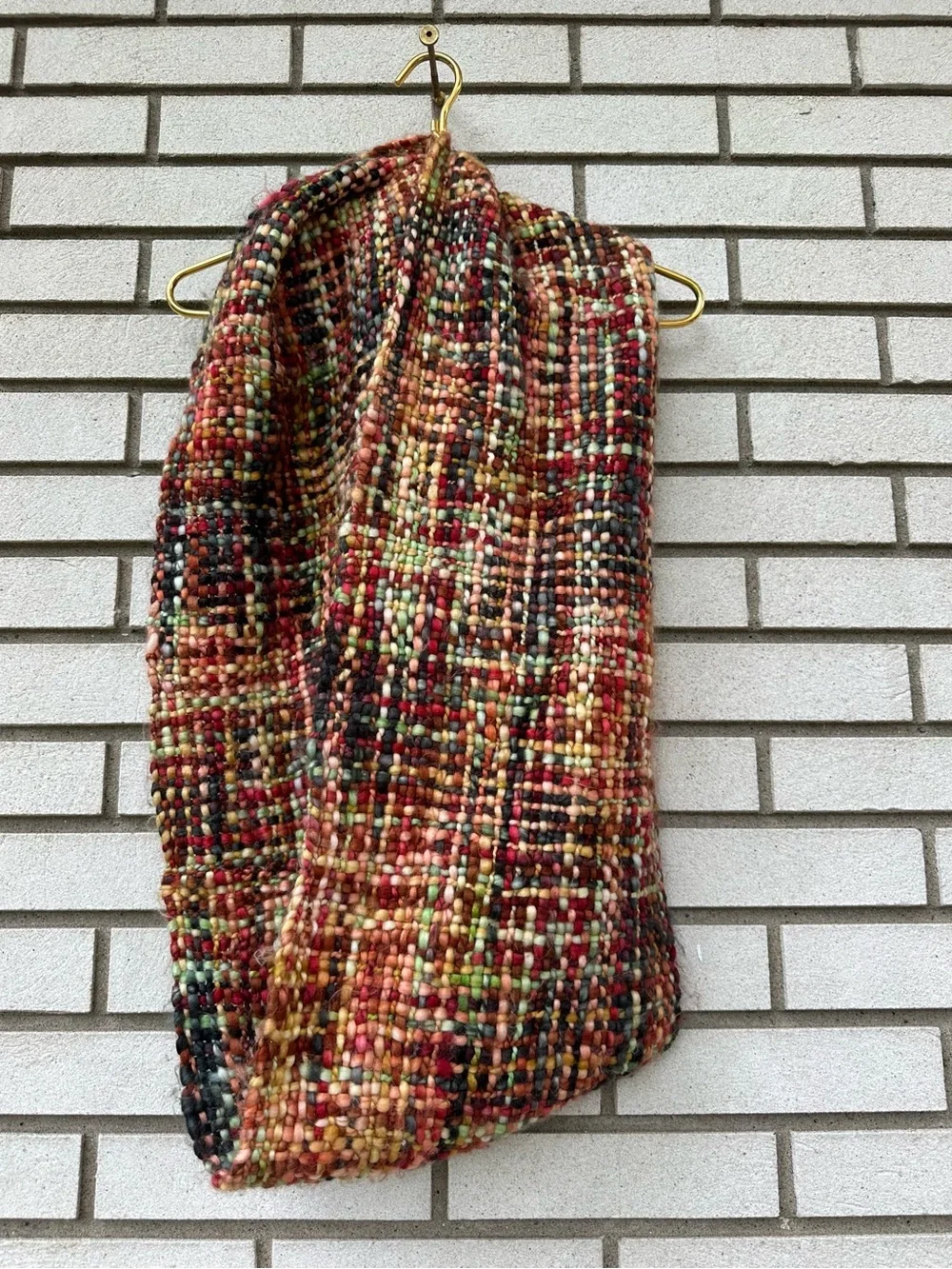 Rising Tide Chunky Handwoven Wool Infinity Scarf Boho Anthro Cozycore